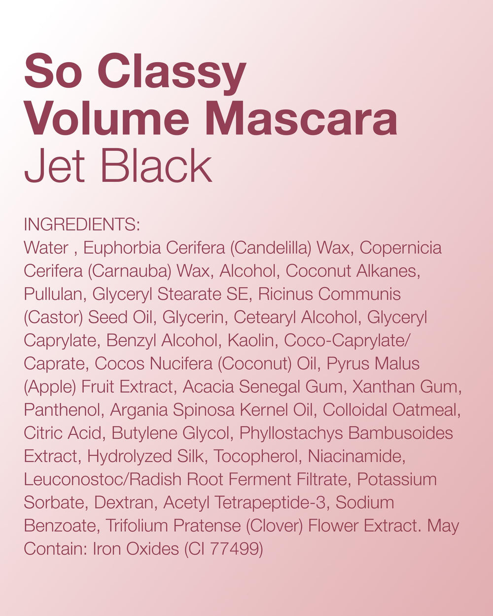 Mineral Fusion So Classy Volume Mascara no-flake formula ensures clean wear