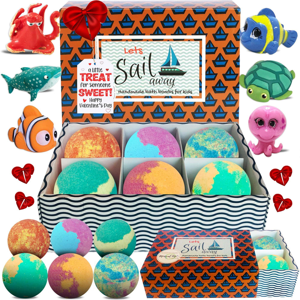 Mineral Me California kid bath bombs with toy inside create playful bath time