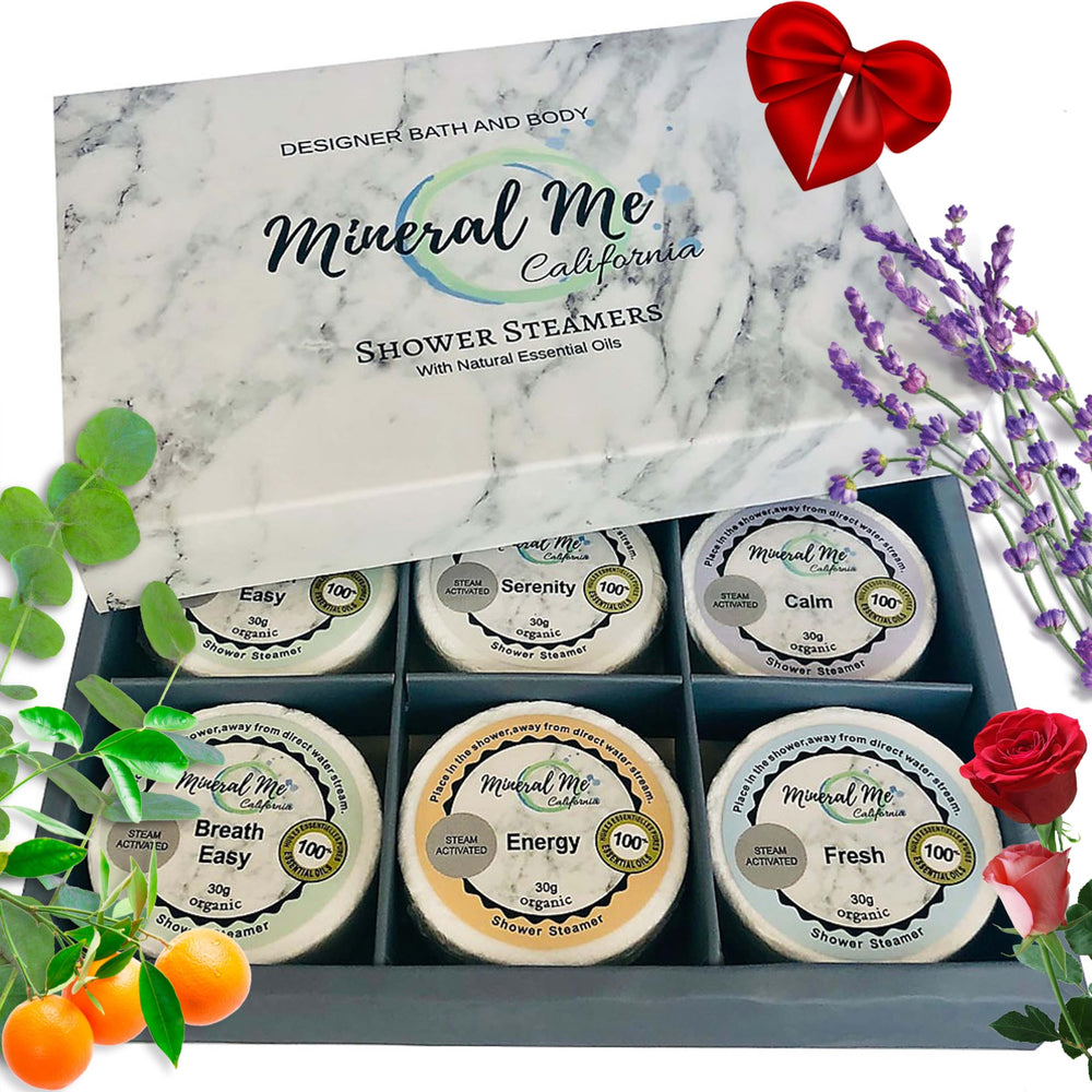 Mineral Me California orange-bergamot shower steamer for an energizing morning ritual