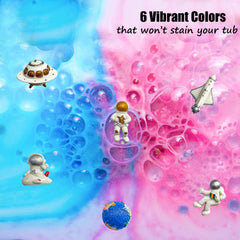 Mineral Me Galaxy bath bomb rinses clean with no tub stains or residue.