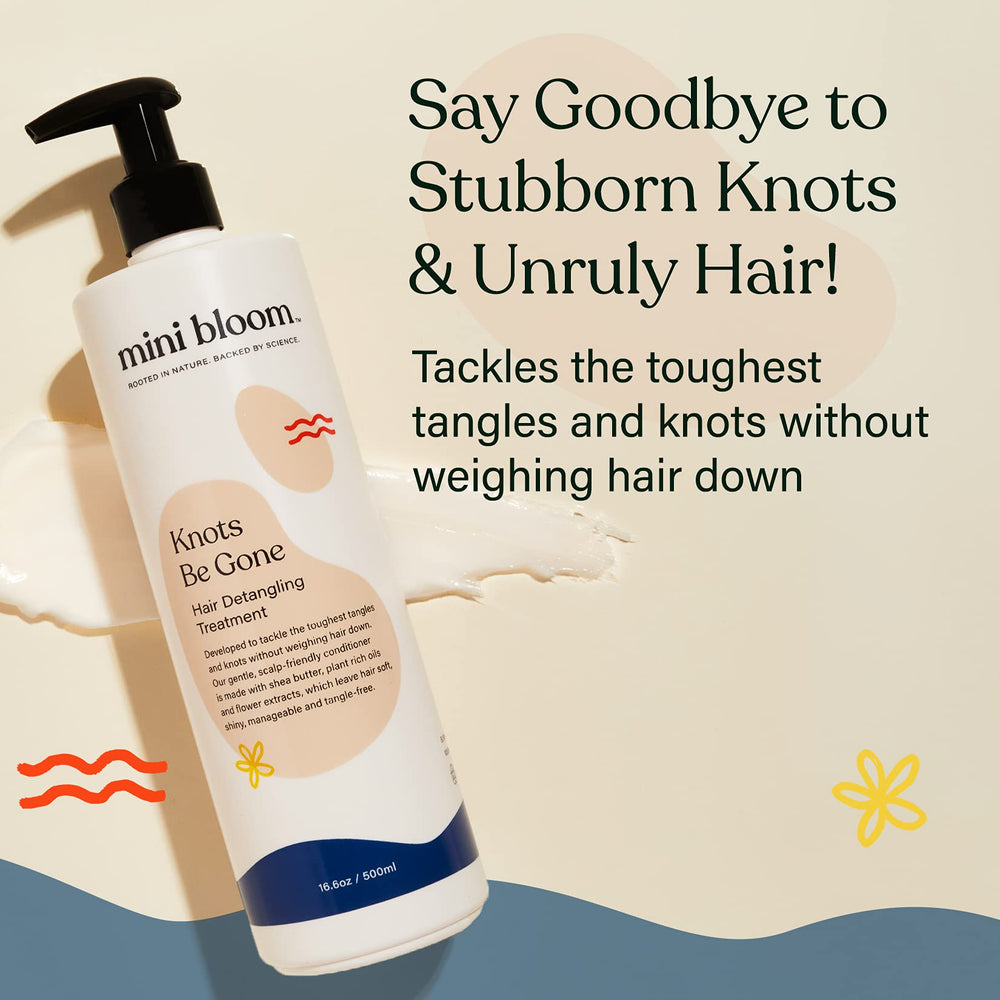 Mini Bloom Knots Be Gone creamy detangler close-up softening knots