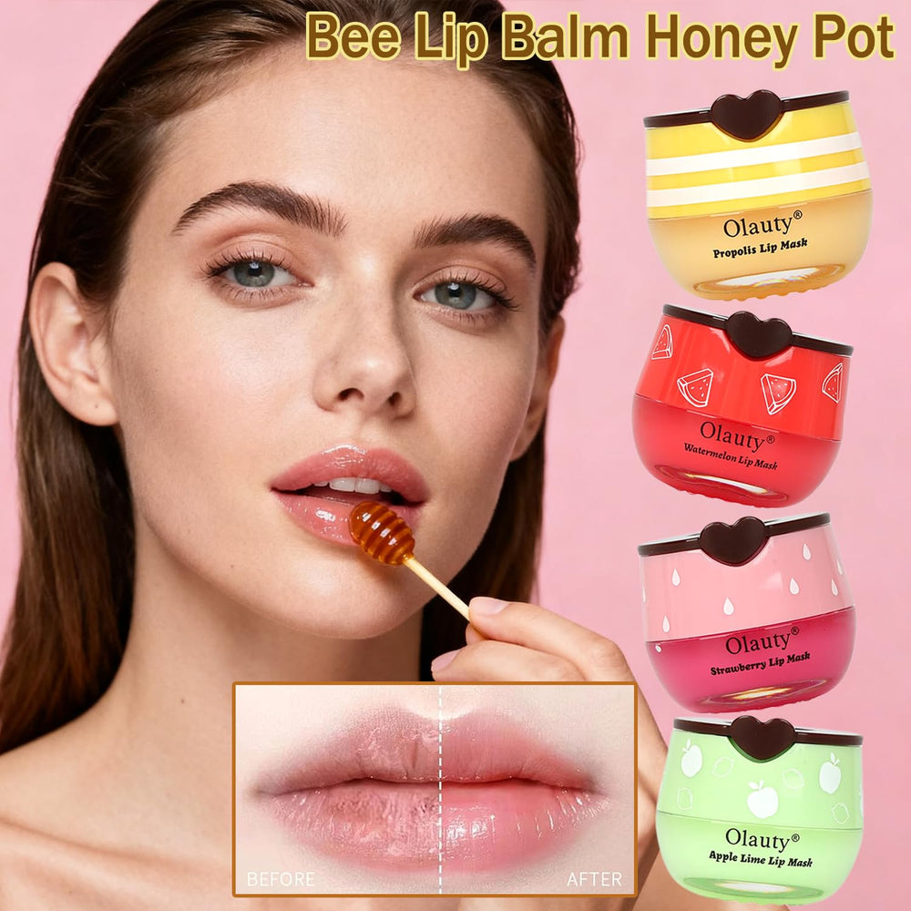Miniling Honey Lip Mask jar demonstrates 4-pack hydration for daily lip care.