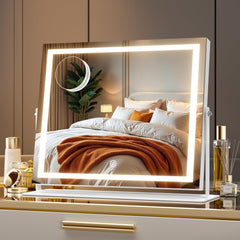 MINISO vanity mirror with lights front view, adjustable brightness for flawless makeup.