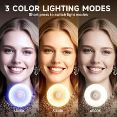 MINISO vanity mirror offers three-color light modes for versatile makeup lighting.