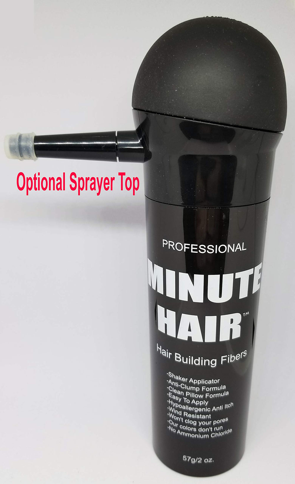 Minute Hair spray-top optional, enhances hold for wind and sweat