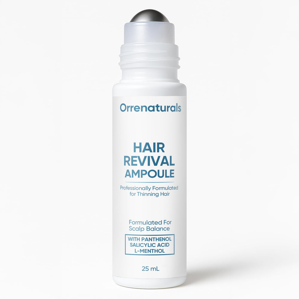 Minyang Orrenaturals hair revival ampoule bottle, compact packaging and lightweight formula for daily use.
