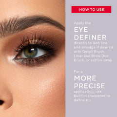 Mirabella eye definer foil pigment swatch shows rich color in one stroke.