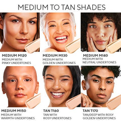 Mirabella Invincible HD shade range displayed for diverse undertones.