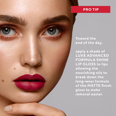 Mirabella Luxe Matte Lip Gloss applicator ready for smooth application.