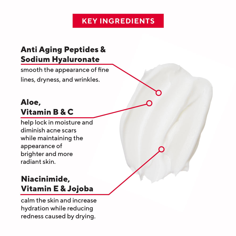 Mirabella Renew ingredients highlight peptides and hyaluronic acid for plump-looking skin