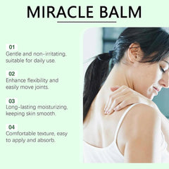 Easy daily care routine with Miracle Balm for comfort.