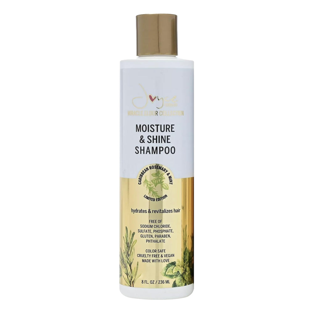 Miracle Elixir Joyce Giraud shampoo bottle showing deep hydration and shine