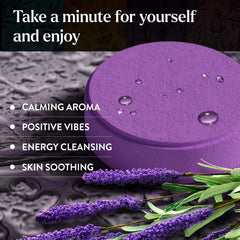 Miracle Made Lavender Steamers releasing soothing aroma in a steamy bathroom