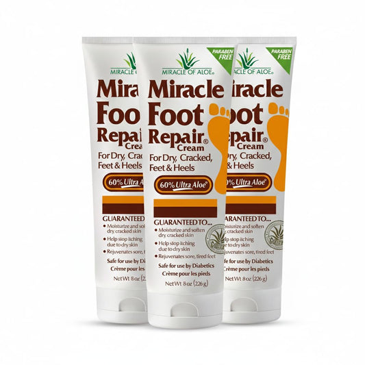 Miracle of Aloe Foot Repair Cream pump bottle for daily dryness relief and smoother feet