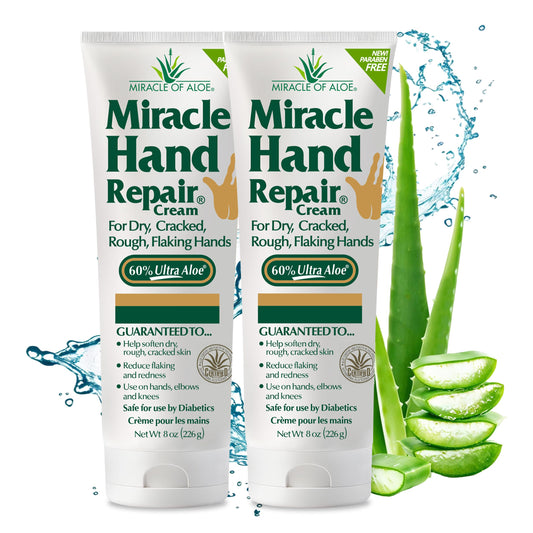 Miracle of Aloe hand repair cream bottle with 60% UltraAloe for deep moisture