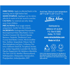 Miracle of Aloe product highlighting Tea Tree Oil and refreshing scent.