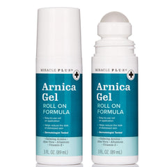 Miracle Plus Arnica Bruise Gel being applied to skin for relief.