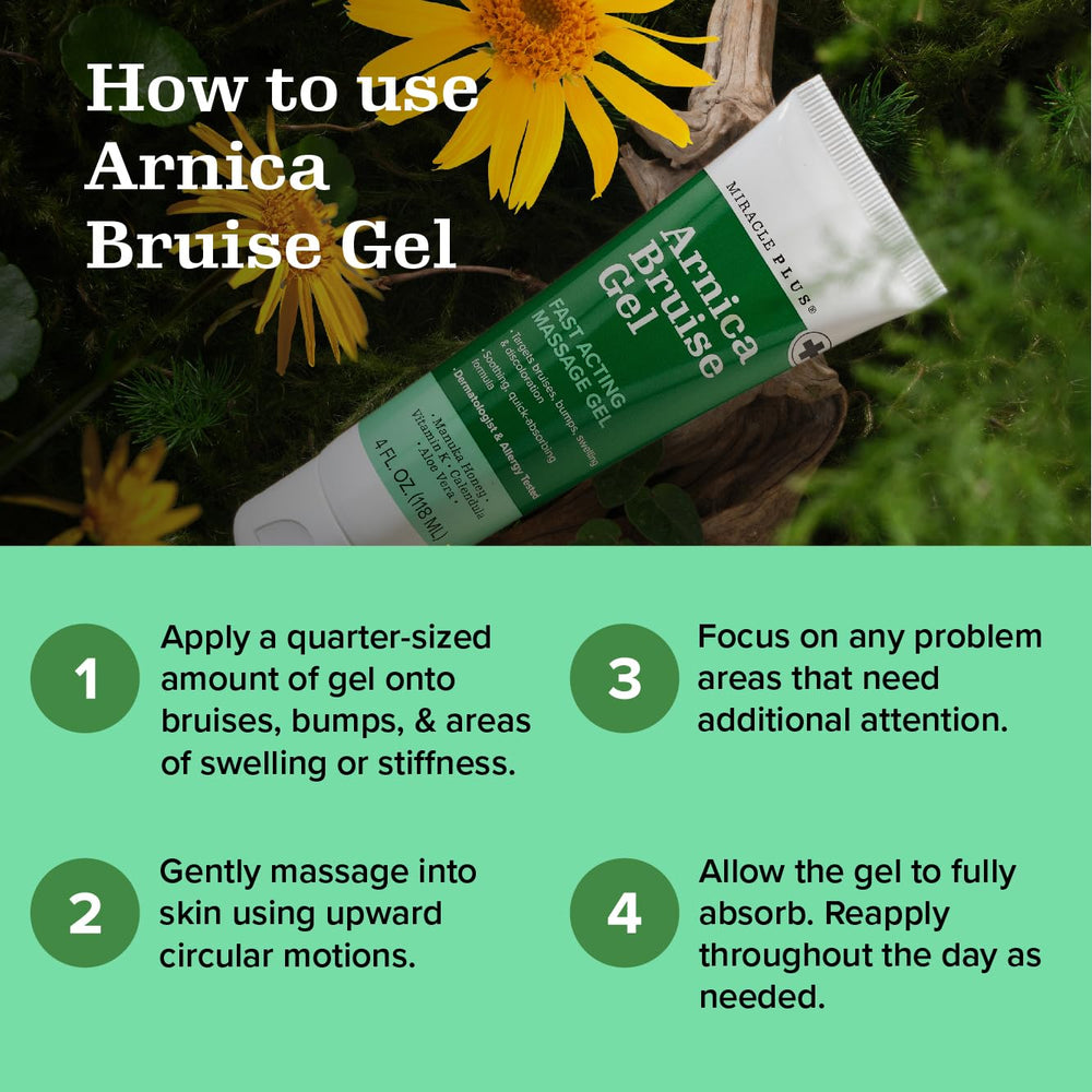 Two-pack Miracle Plus Arnica Bruise Gel packaging