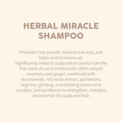 Miracles By Milagros rosemary shampoo foam cleanses gently while lifting oil.