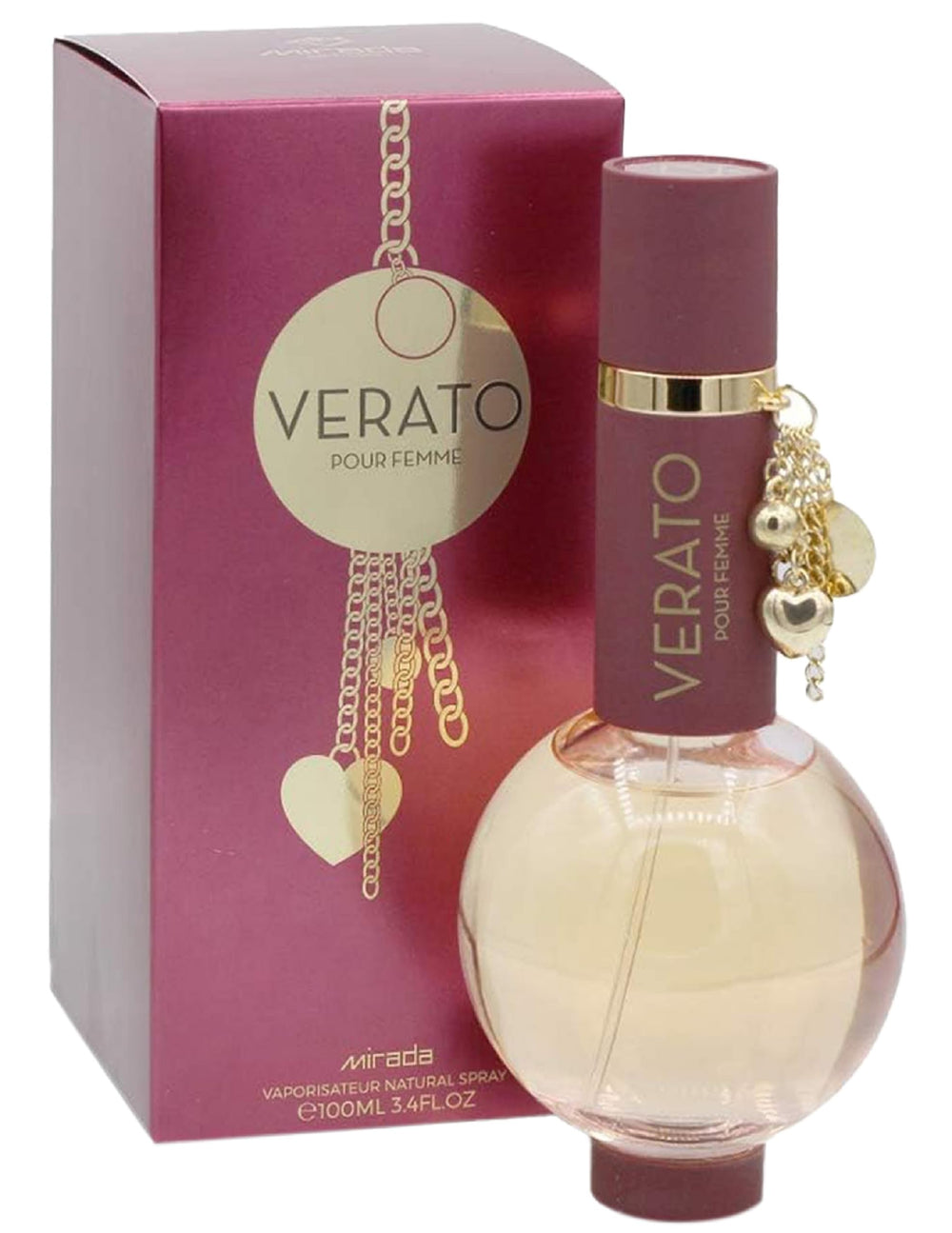 MIRADA Verato bottle front view with elegant design and lasting fragrance.