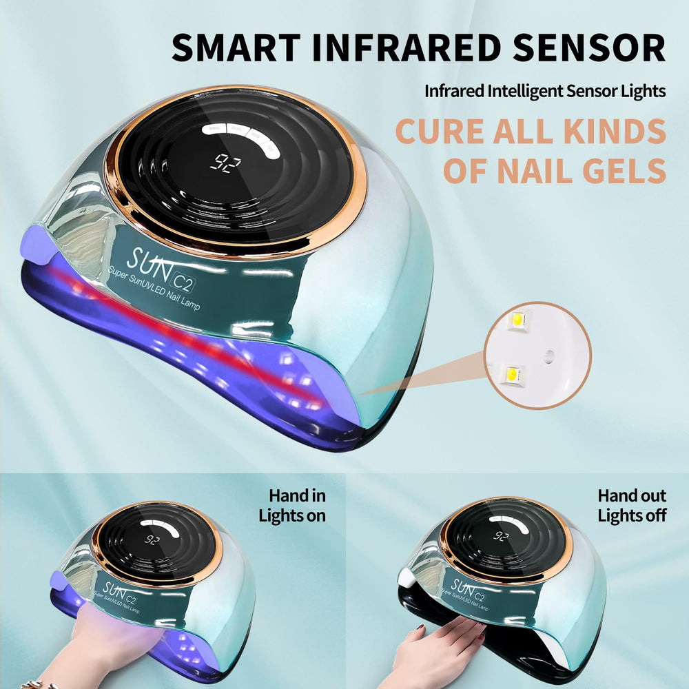 MIRAGE LAYON LED display showing precise timer for gel manicures
