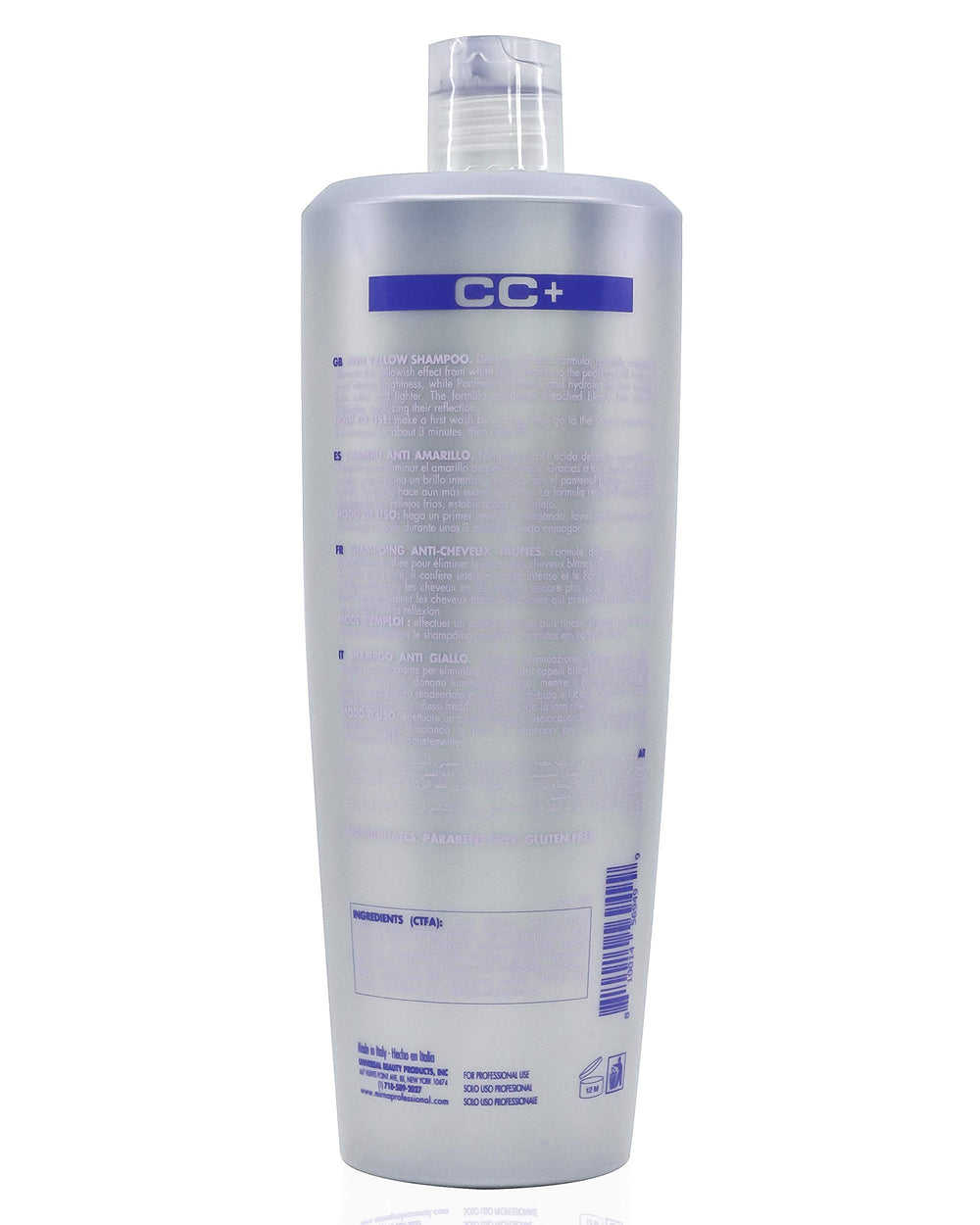 Mirna Professional Color Care NO Yellow Shampoo blueberry extract adds gentle conditioning and color balance.