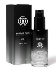 Mirror Skin SKINAD+ serum bottle for daily use and quick absorption.