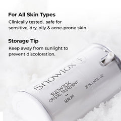 Miss Myer SnowTox serum application close-up demonstrates smooth glide on skin.