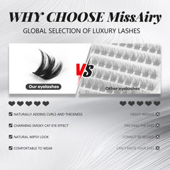 MissAiry Beginner-friendly clusters simplify DIY lash application for customizable density.