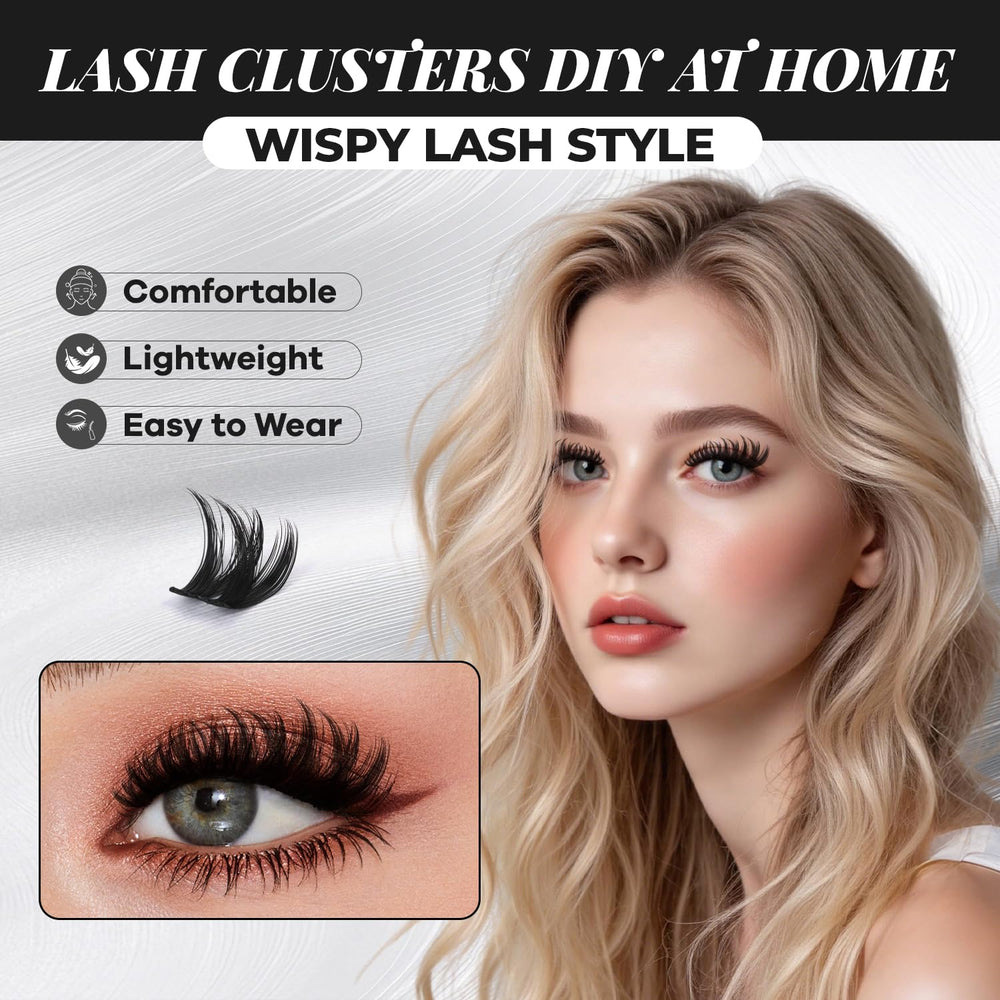 MissAiry Flaunt Lash Clusters D-Curl soft band blend with natural lashes.