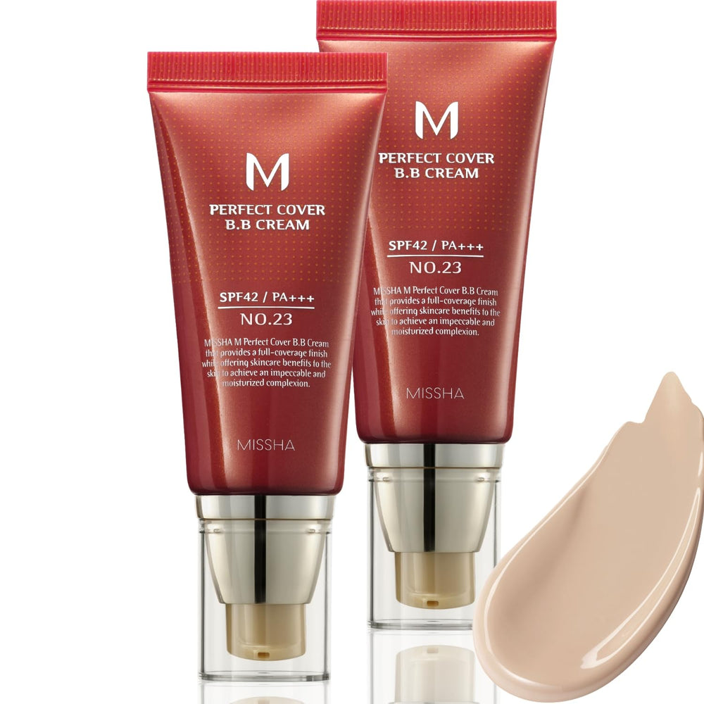 MISSHA M Perfect Cover BB Cream No.23 front pack displaying natural beige shade for daily wear