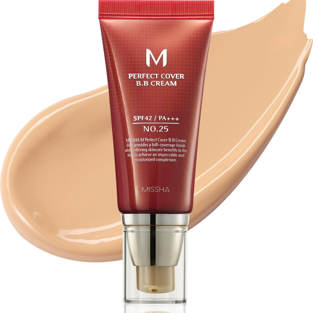 MISSHA M Perfect Cover BB Cream No.25 Warm Beige bottle with SPF 42