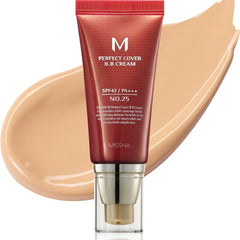 MISSHA M Perfect Cover BB Cream No.25 Warm Beige bottle with SPF 42
