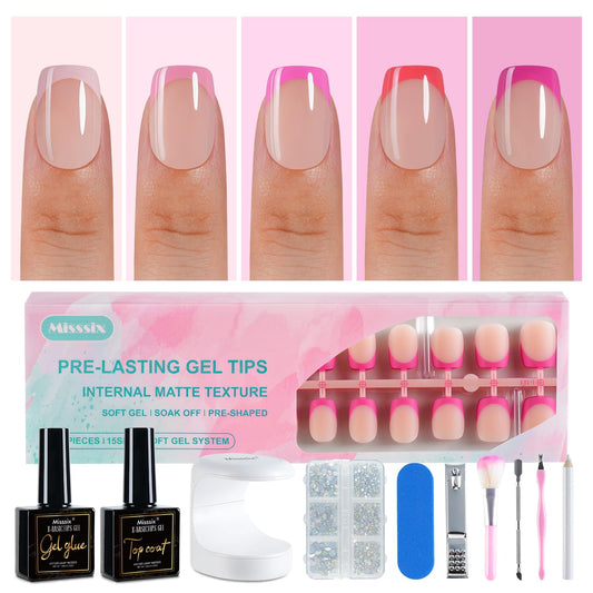 Misssix French Tip press‑on nails kit overview for at‑home manicure