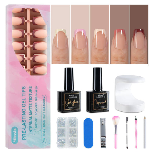 Misssix French Tip press-on nails kit for quick at-home manicures.