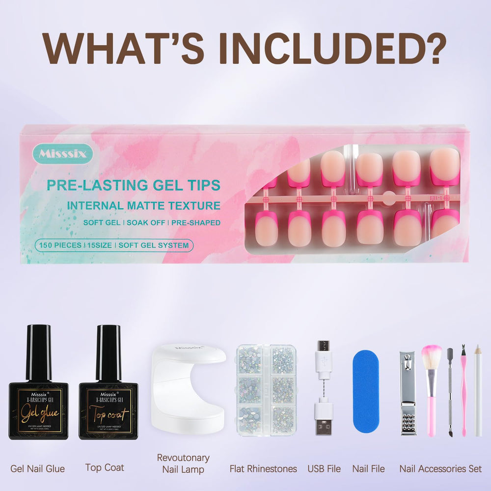 Misssix mini nail lamp included for quick curing at home