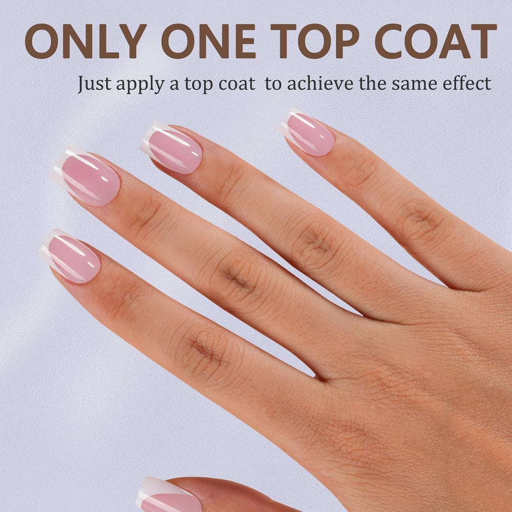 Misssix short square nail tips arranged in a 150-piece pack for precise DIY fitting.