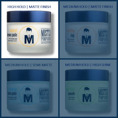 Compact 2oz tin of Mister Pompadour ideal for travel.