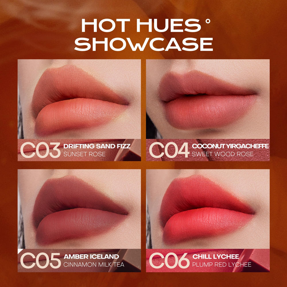 Mistine Thai Latte Lipstick packaging and display inspires everyday beauty routines.