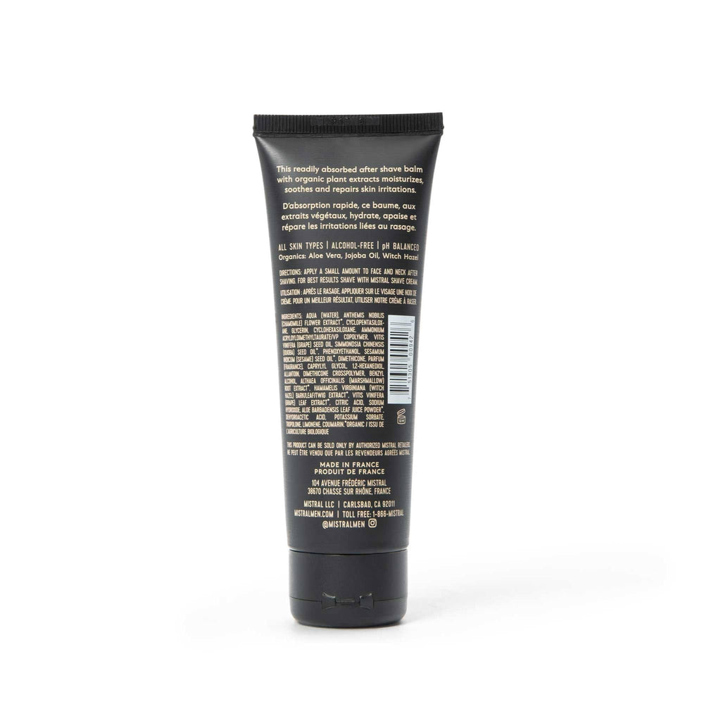 Mistral Bourbon Vanilla balm label detail emphasizes brand and hydration-focused formula.