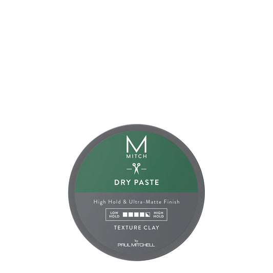 MITCH Dry Paste Texture Clay bottle shows high hold with matte finish.