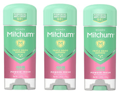 Mitchum for Women clear gel deodorant packaging showing long-lasting protection.