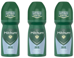Mitchum Invisible Unscented Roll-On bottle on shelf for discreet protection.