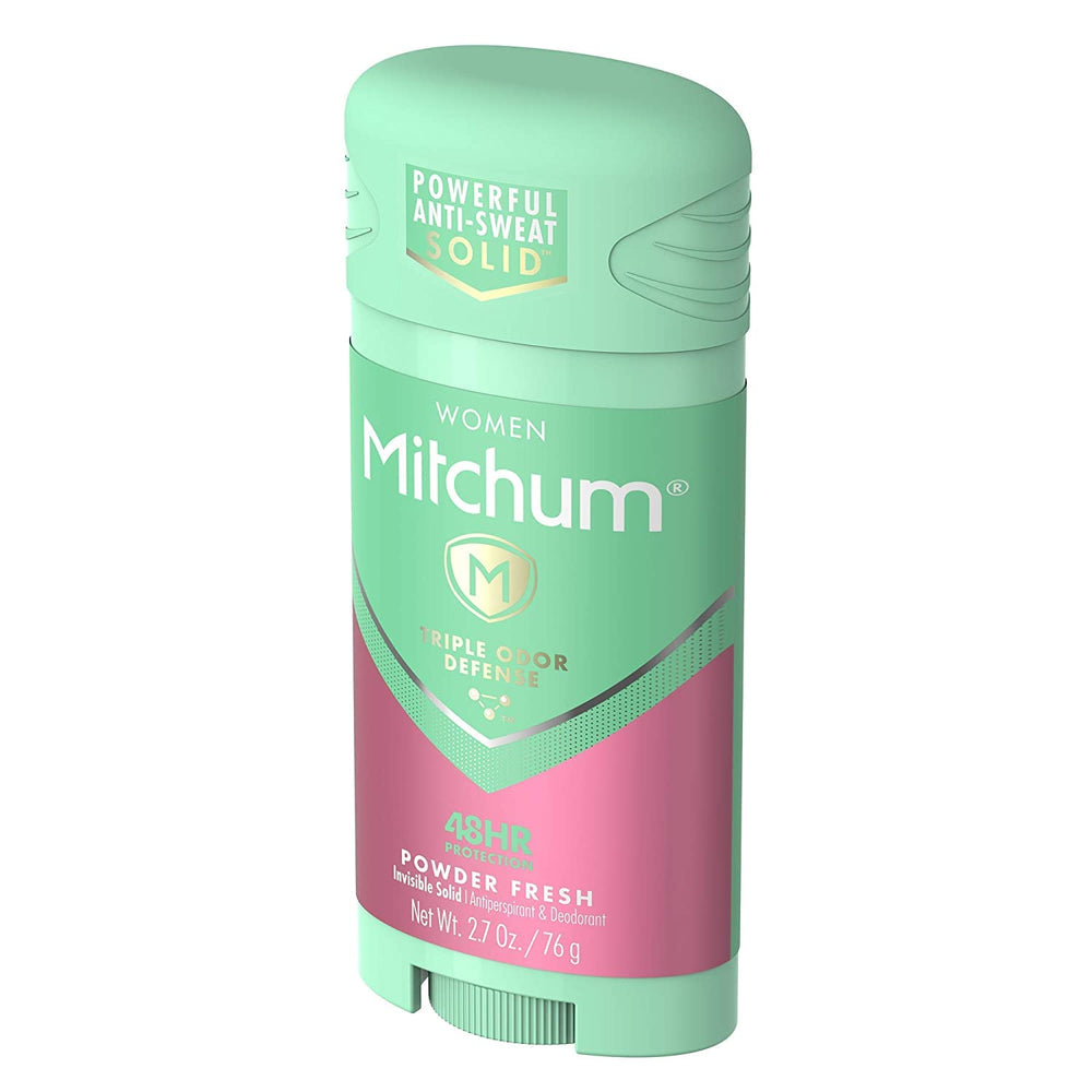 Mitchum For Women antiperspirant swatch reveals quick-dry formula.