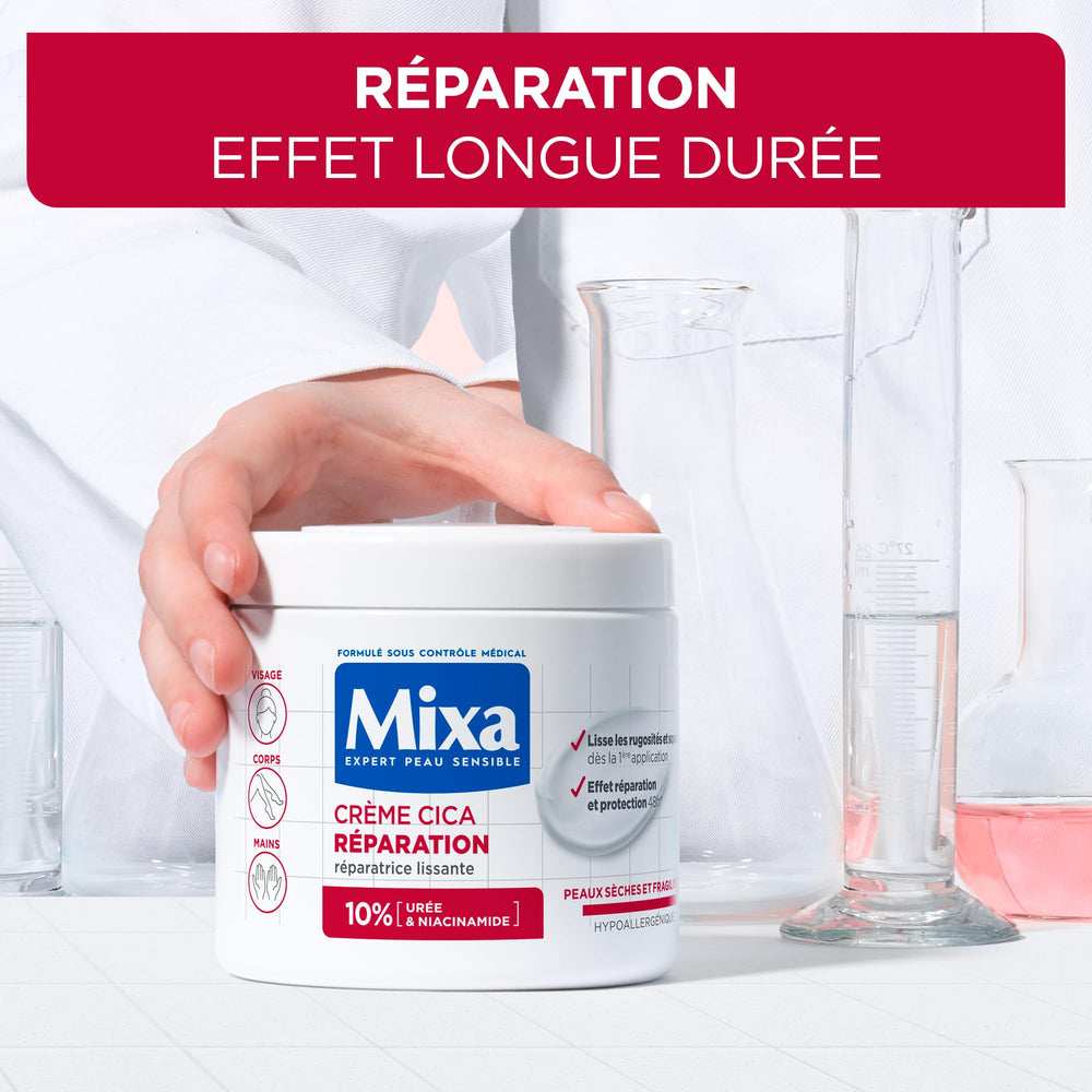 Mixa Cica Reparation Cream texture glides on smoothly for quick absorption