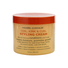 Mixed Chicks Coil, Kink & Curl Styling Cream bottle with label promoting defined curls.