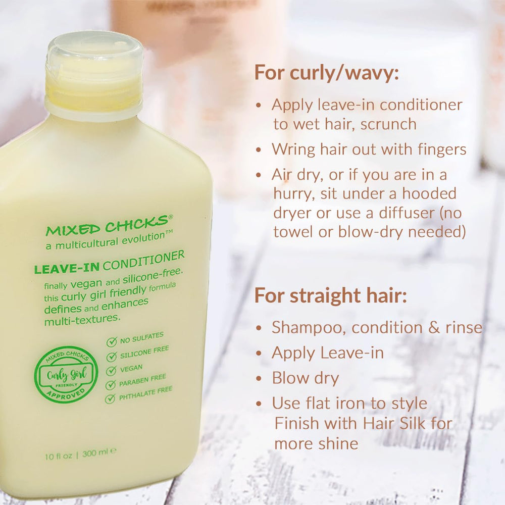 Mixed Chicks bottle highlights jojoba oil infusion for shine