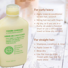Mixed Chicks bottle highlights jojoba oil infusion for shine