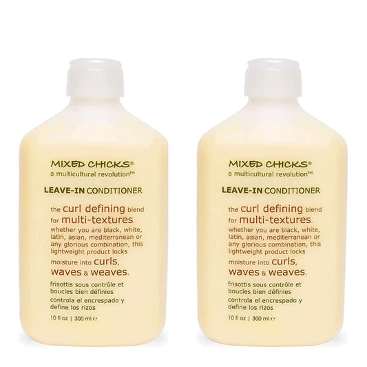 Mixed Chicks leave-in bottle pack for effortless styling and lasting moisture.