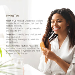 Two-strand twists using Mixed Chicks cream for defined texture.